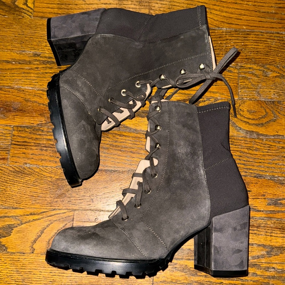 Stuart Weitzman Savannah Boot Suede Gray Slate 7.5